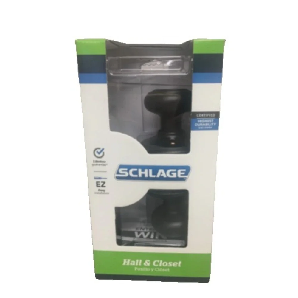 Schlage Georgian Door Knob Hall & Closet Aged Bronze (Keyless Non Locking)